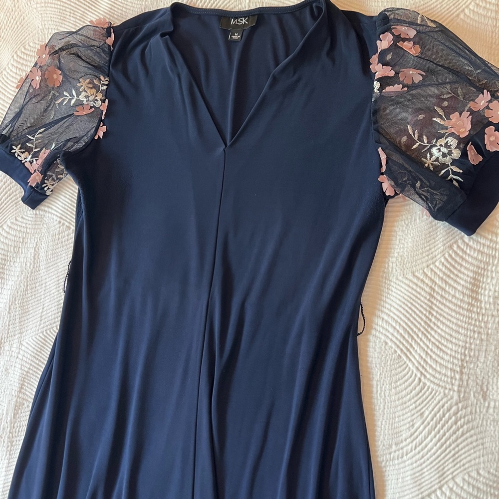 MSK Blue Embellished Fitted Bodysuit